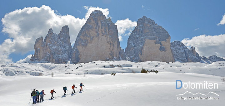 geführte Schneeschuhwanderung Drei Zinnen