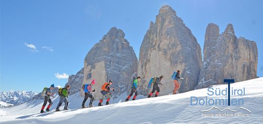 geführte Schneeschuhtouren in den Dolomiten, Drei Zinnen, Pragser Wildsee