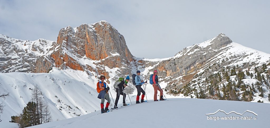 geführte Schneeschuhtouren in den Dolomiten, Drei Zinnen, Pragser Wildsee